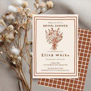 Wildflower Bouquet Rustic Whimsical Bridal Shower Invitation
