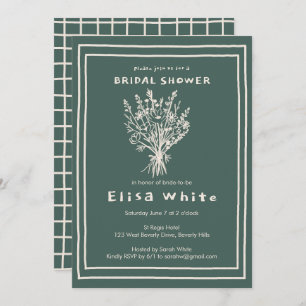 Wildflower Bouquet Rustic Whimsical Bridal Shower Invitation