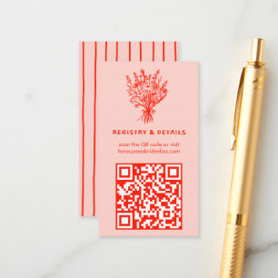 Wildflower Bouquet Rustic Whimsical QR Code Bridal Enclosure Card