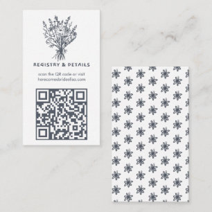 Wildflower Bouquet Rustic Whimsical QR Code Bridal Enclosure Card