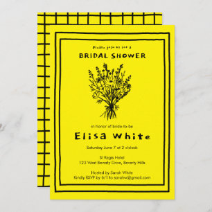 Wildflower Bouquet Whimsical Bridal Shower Bold Invitation