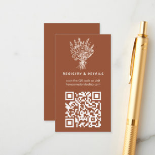 Wildflower Bouquet Whimsical QR Code Rustic Bridal Enclosure Card