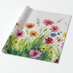 Wildflower bouquet wrapping paper