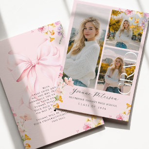 Wildflower & Bow Graduation Announcement