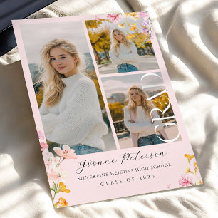 Wildflower & Bow Graduation Invitation