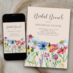 Wildflower Bridal Brunch Rustic Country Garden Invitation