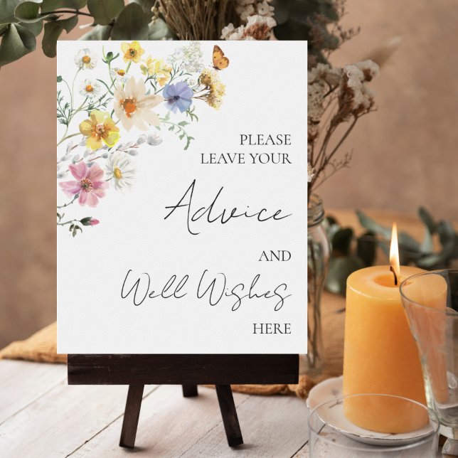 Wildflower Bridal Shower Advice And Well Wishes Poster (Creator Uploaded)