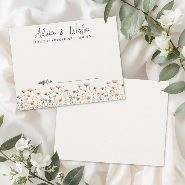 Wildflower Bridal Shower Advice Card (Wildflower Bridal Shower Advice Card)