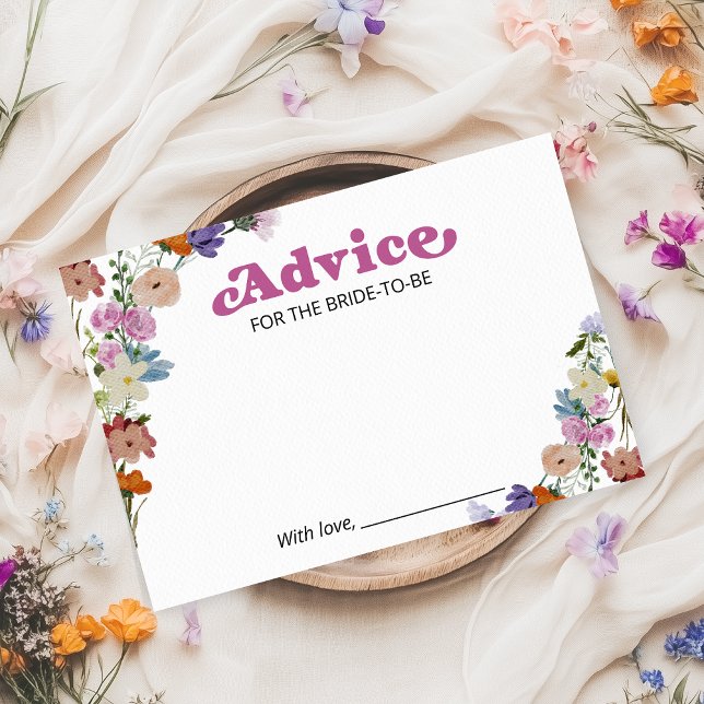 Wildflower Bridal Shower Advice for the Bride Card (Creator Uploaded)