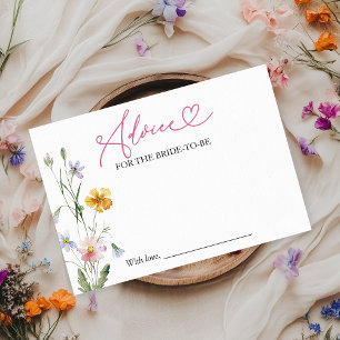 Wildflower Bridal Shower Advice for the Bride Card