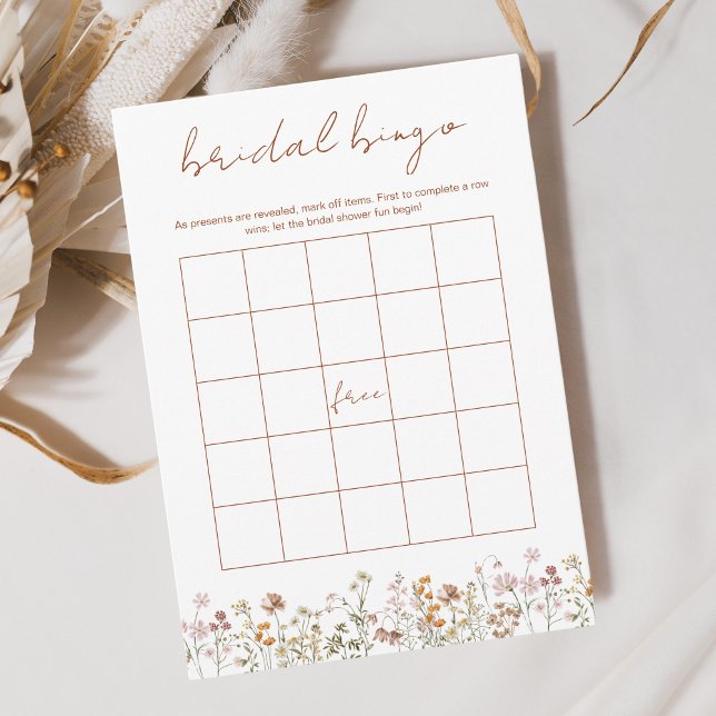 Wildflower Bridal Shower Bingo Boho Garden Game Invitation (Creator Uploaded)