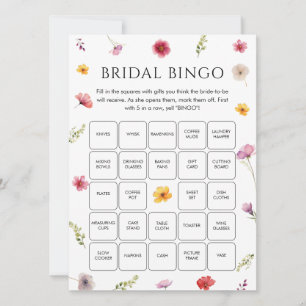 Wildflower Bridal Shower Bingo Game Card