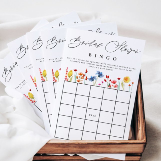 Wildflower Bridal Shower Bingo Paper Bingo Card (Creator Uploaded)