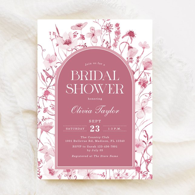 Wildflower Bridal Shower Blush Pink Floral Invitation (Creator Uploaded)