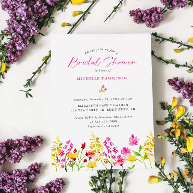 Wildflower Bridal Shower Boho Elegant Floral Invitation (Creator Uploaded)