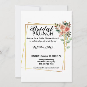 Wildflower Bridal Shower Brunch Invitations 