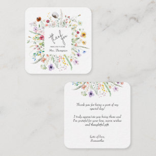 Wildflower Bridal Shower Budget Thank You Card