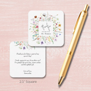 Wildflower Bridal Shower Budget Thank You Card