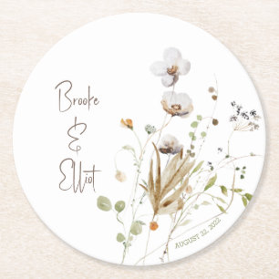 Wildflower Bridal Shower Coaster Favour
