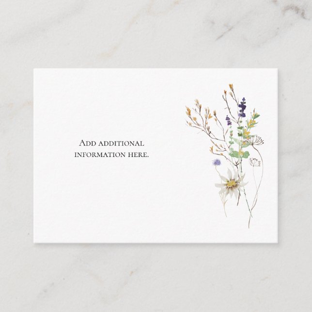 Wildflower Bridal Shower  Enclosure Card (Front)