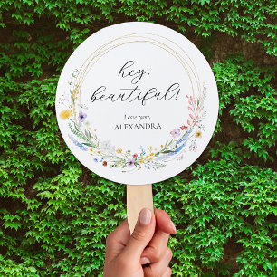 Wildflower Bridal Shower Favor Hand Fan