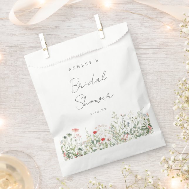 Wildflower Bridal Shower Favour Bag (Clipped)