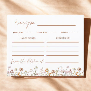 Wildflower Bridal Shower Garden Recipe Card