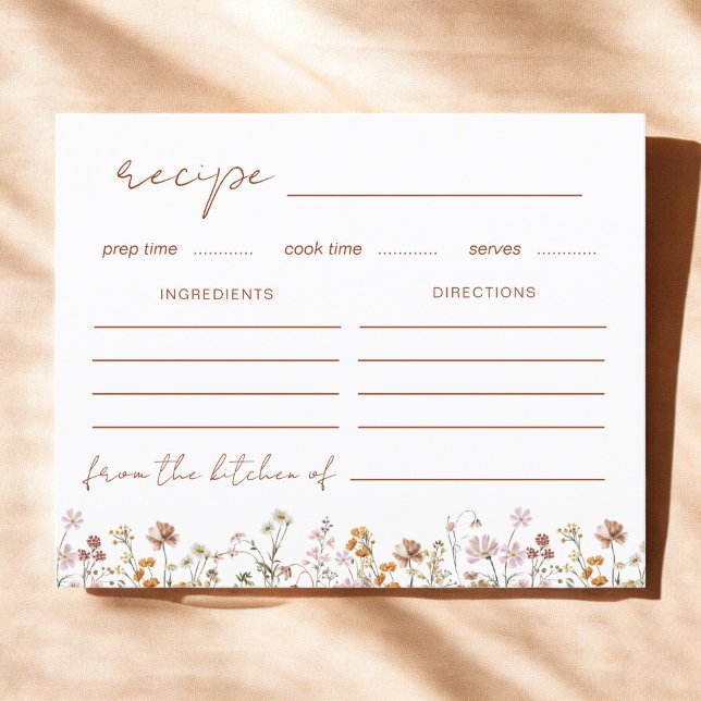 Wildflower Bridal Shower Garden Recipe Card (Creator Uploaded)