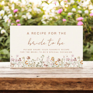 Wildflower Bridal Shower Garden Recipe Share Enclosure Card