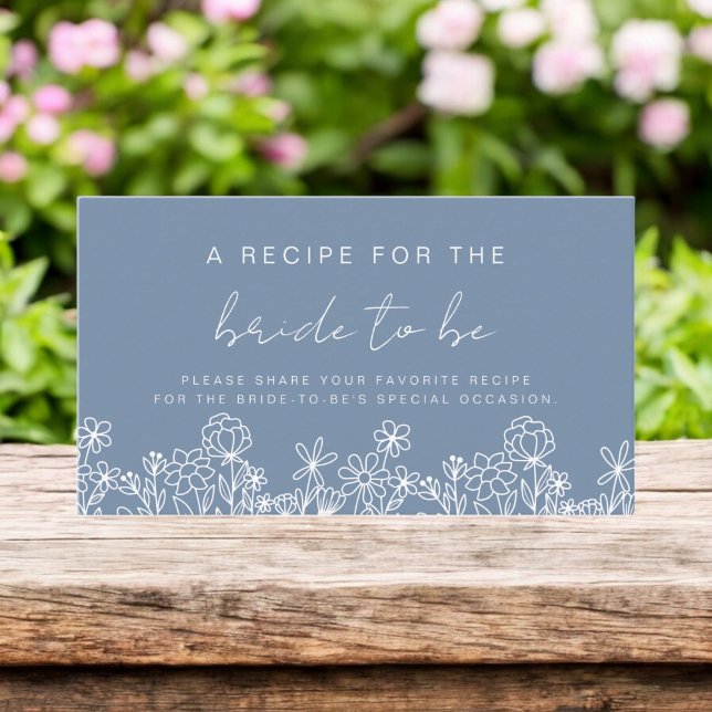 Wildflower Bridal Shower Garden Recipe Share Enclosure Card (Creator Uploaded)
