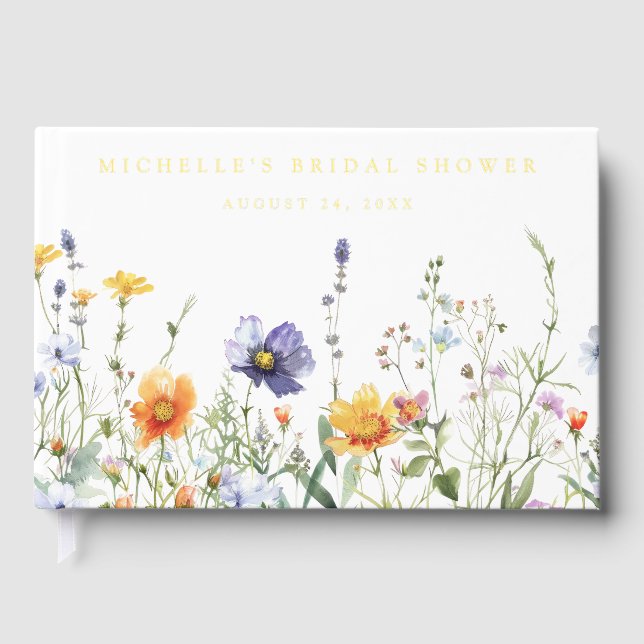 Wildflower Bridal Shower Guest Book (Front)