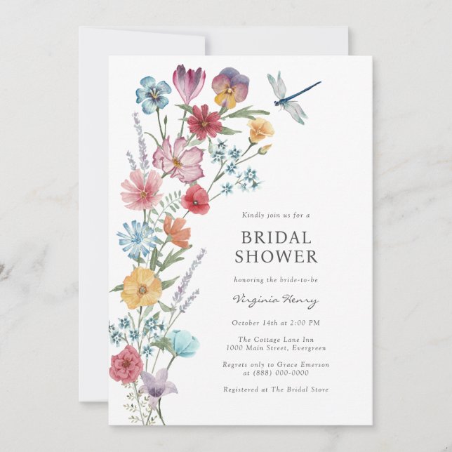 Wildflower Bridal Shower Invitation (Front)