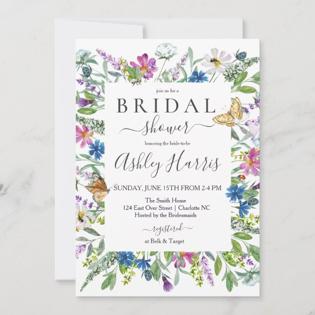 Wildflower Bridal Shower Invitation (Front)
