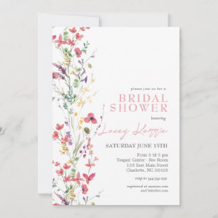 Wildflower Bridal Shower invitation, Boho Floral  Invitation