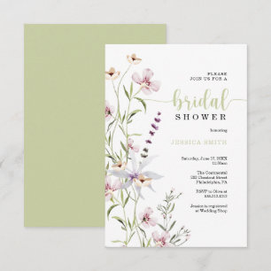 Wildflower Bridal Shower Invitation Card