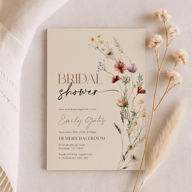 Wildflower Bridal Shower Invitation, Floral Boho  Invitation (Creator Uploaded)
