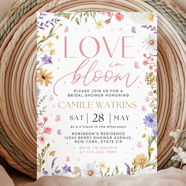 Wildflower Bridal Shower Invitation,Love In Bloom  Invitation (Creator Uploaded)
