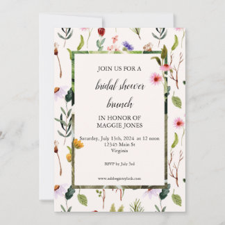 wildflower bridal shower invitiation invitation