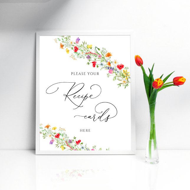 Wildflower Bridal Shower Leave Recipe Card Here Poster (Creator Uploaded)