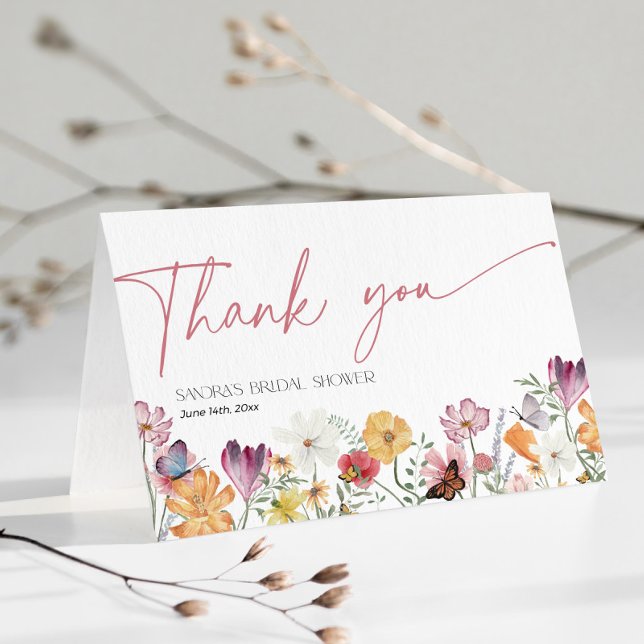 Wildflower Bridal Shower Love in Bloom Thank You Card (Creator Uploaded)