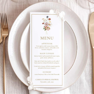 Wildflower Bridal Shower Menu Card