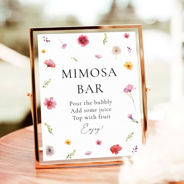 Wildflower Bridal Shower Mimosa Bar Poster (Creator Uploaded)