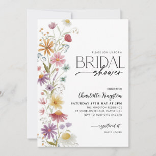 Wildflower Bridal Shower multi-coloured Floral Invitation