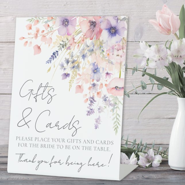 Wildflower Bridal Shower Pedestal Sign (Wildflower Bridal Shower Pedestal Sign)