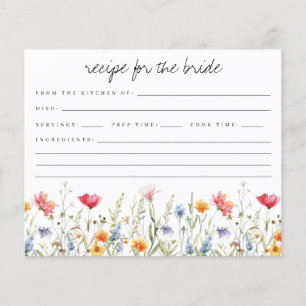 Wildflower Bridal Shower Recipe Card
