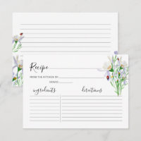 Wildflower Bridal Shower Recipe Card