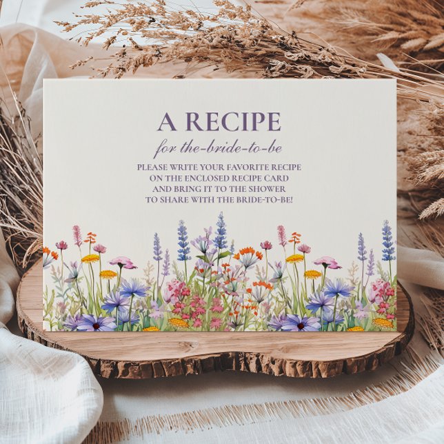 Wildflower Bridal Shower Recipe Enclosure Card (Creator Uploaded)