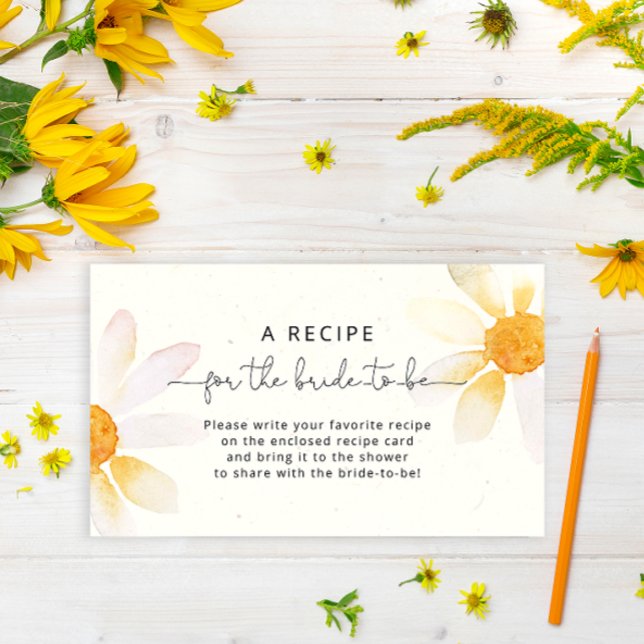 Wildflower Bridal Shower Recipe Request Enclosure Card (Creator Uploaded)