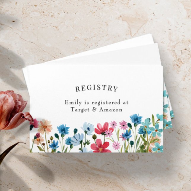 Wildflower Bridal Shower Registry Insert Card (Creator Uploaded)