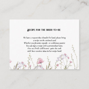 wildflower bridal shower request recipe for bride enclosure card